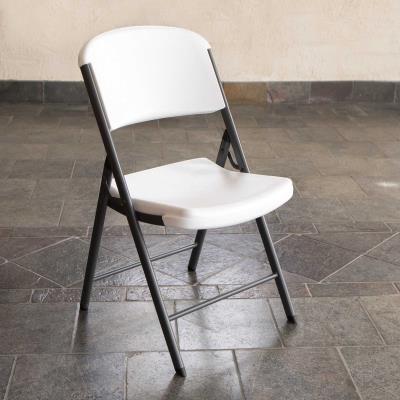 LIFETIME CLASSIC FOLDING CHAIR (COMMERCIAL) - WHITE WITH GRAY FRAME