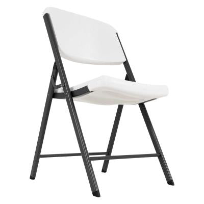 LIFETIME CLASSIC FOLDING CHAIR (COMMERCIAL) - WHITE WITH GRAY FRAME