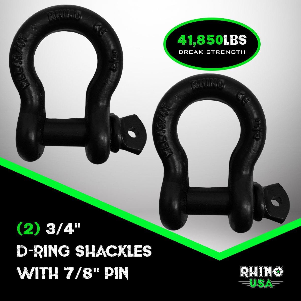 20' Tow Strap & D-Ring Shackle Set Combo