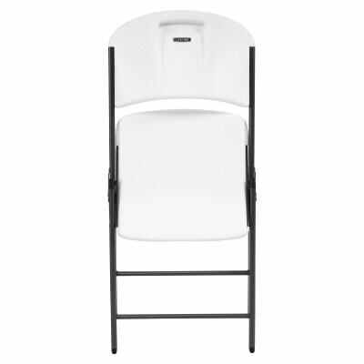 LIFETIME CLASSIC FOLDING CHAIR (COMMERCIAL) - WHITE WITH GRAY FRAME