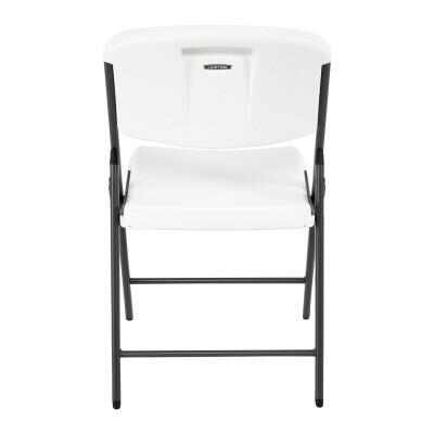 LIFETIME CLASSIC FOLDING CHAIR (COMMERCIAL) - WHITE WITH GRAY FRAME