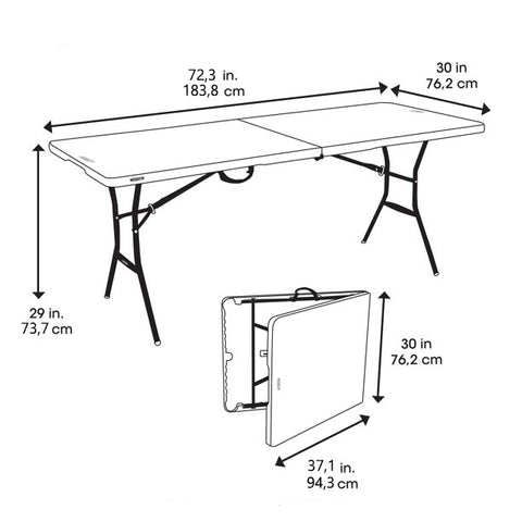 LIFETIME 6 FOOT FOLD IN HALF LIGHT COMMERCIAL menagroupus