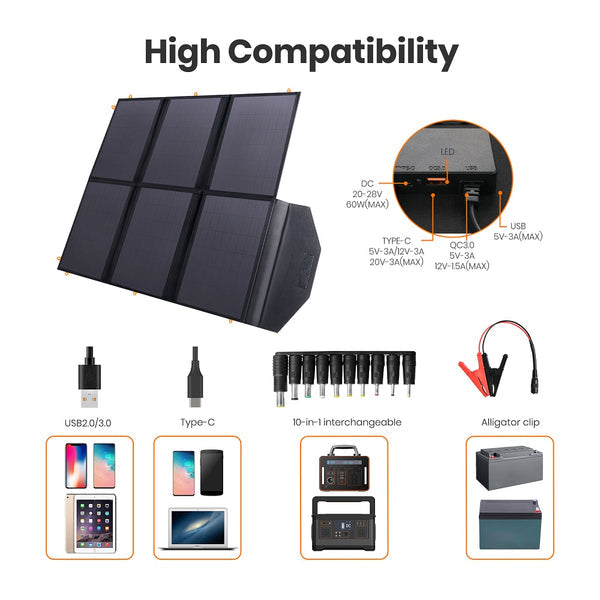 60 W / Foldable & Portable