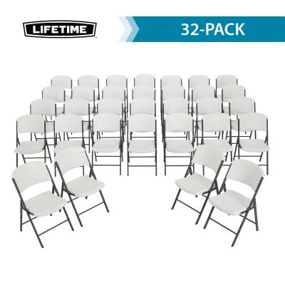 LIFETIME CLASSIC FOLDING CHAIR (COMMERCIAL) - WHITE WITH GRAY FRAME