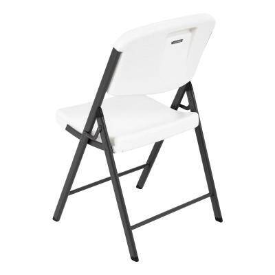 LIFETIME CLASSIC FOLDING CHAIR (COMMERCIAL) - WHITE WITH GRAY FRAME