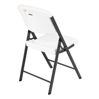 LIFETIME CLASSIC FOLDING CHAIR (COMMERCIAL) - WHITE WITH GRAY FRAME