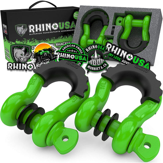 3/4" D-Ring Shackle Set (2-Pack) Gecko Green